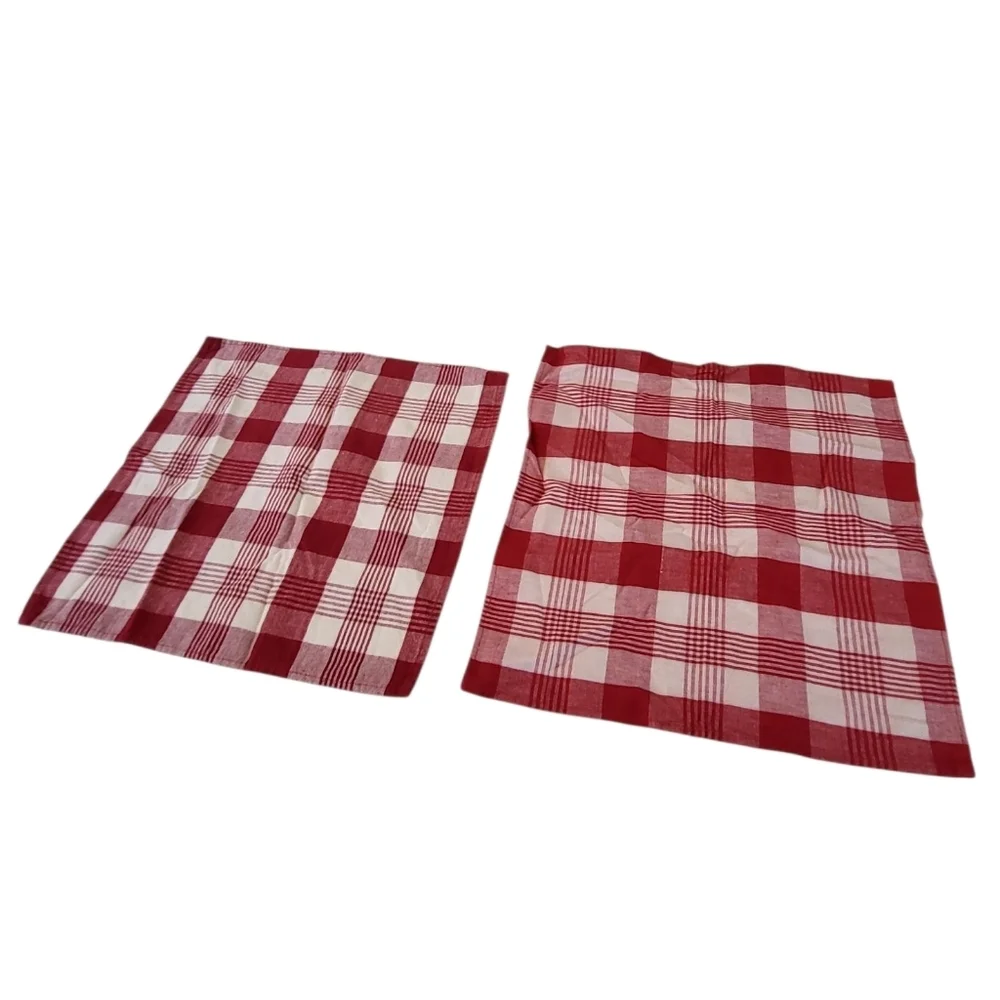 Set of 4 Red & White Plaid Placemats